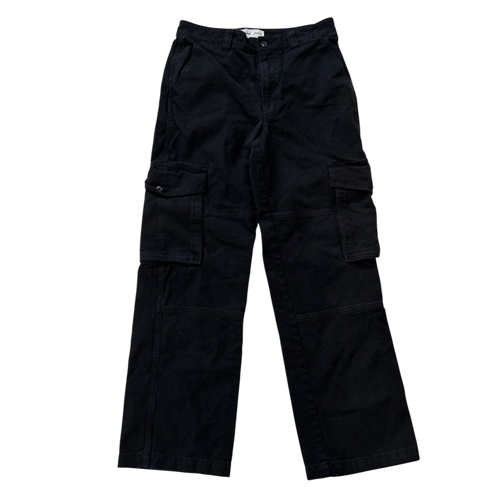 Aritzia TNA Women's Size 8 Supply Trooper Cargo Pants Black Relaxed Cotton Jeans